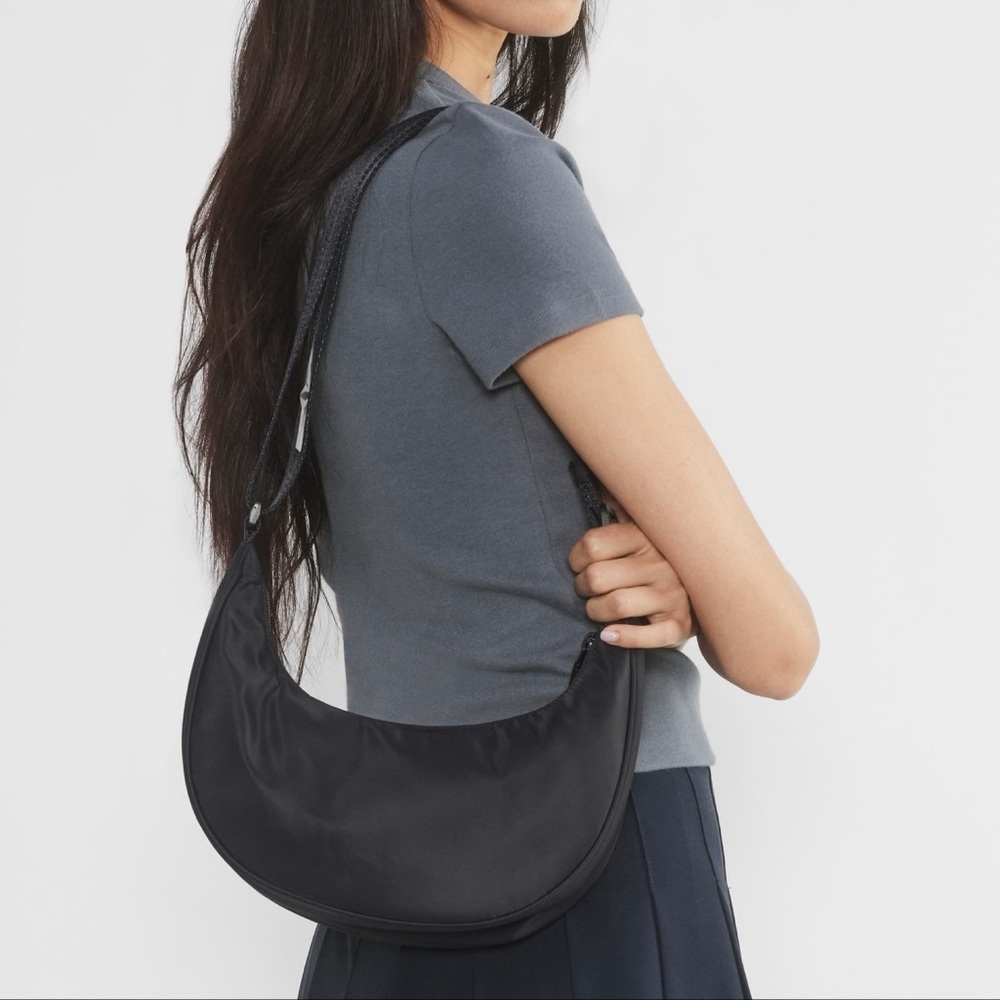 Aritzia Sunday Best Phoebe Mini Shoulder Bag Black Nylon